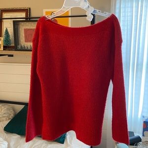 Red Boatneck Sweater